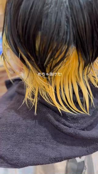 ショート 飯星慧斗 /ブリーチ、縮毛矯正のヘアスタイル