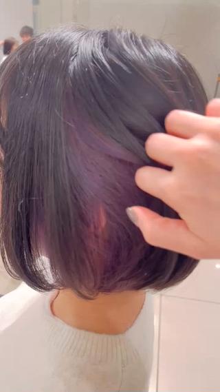 ミディアム カラー 巖本 真希のヘアスタイル