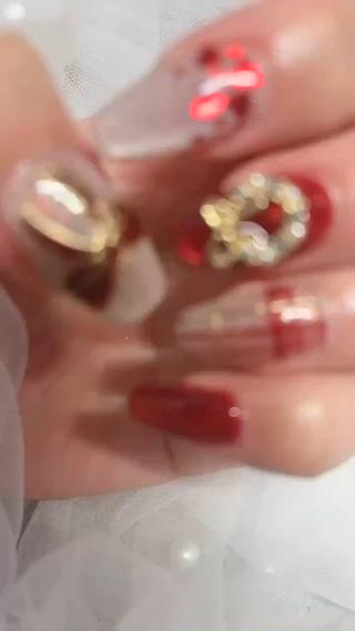 #クリスマスネイル　#マグネットジェル　#手描きアート
#定額サンプル　#入間市ネイルサロン　 