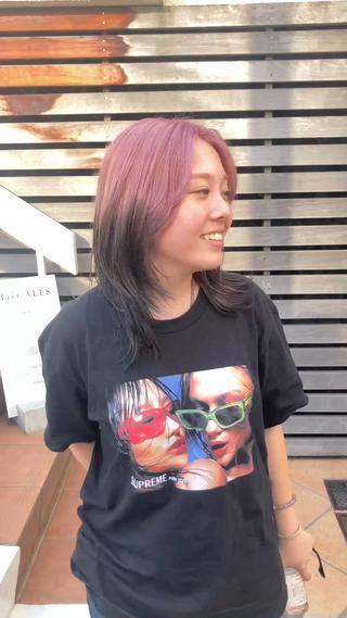 セミロング カラー ウルフレイヤー エクステ/kokiのヘアスタイル