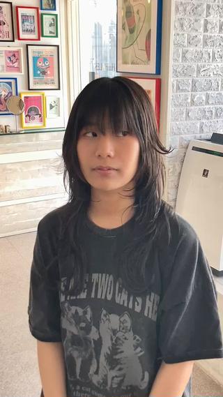 セミロング カラー ウルフレイヤー エクステ/kokiのヘアスタイル