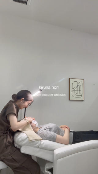 eyelash extensions salon work 