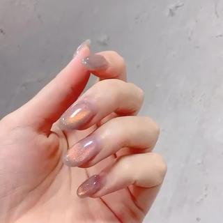 #マグネットネイル #オレンジマグネット