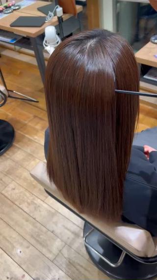 セミロング カラー パーマ 新宿✨顔周りカット 韓国ヘア/坂本亜裟海のヘアスタイル