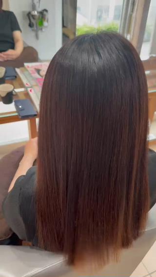 ロング レイヤーカット/ 縮毛矯正/海音のヘアスタイル