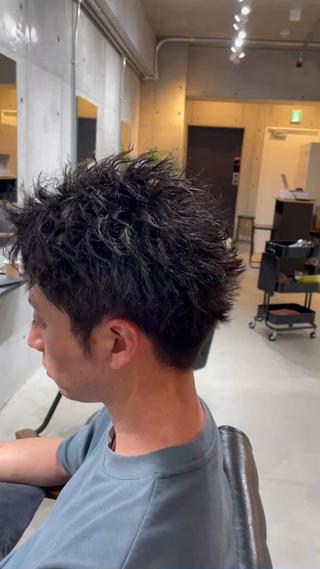 ショート パーマ メンズ 心斎橋メンズパーマ/ シャドウ/山下拓実のヘアスタイル