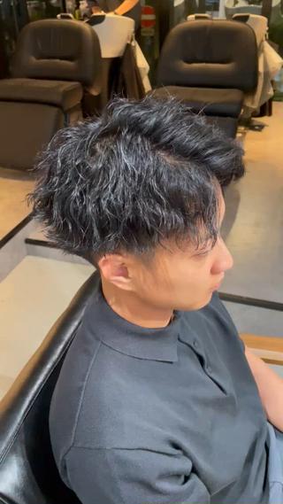 ショート パーマ メンズ 心斎橋メンズパーマ/ シャドウ/山下拓実のヘアスタイル