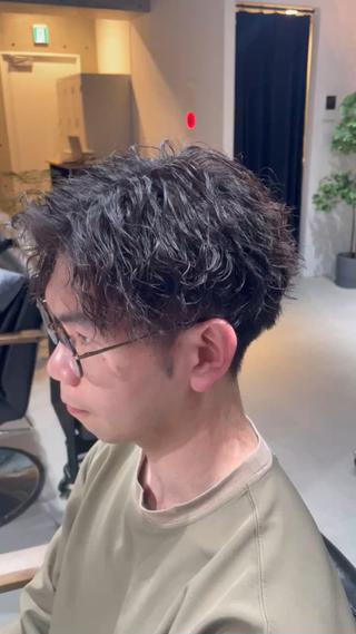 ショート パーマ メンズ 心斎橋メンズパーマ/ シャドウ/山下拓実のヘアスタイル