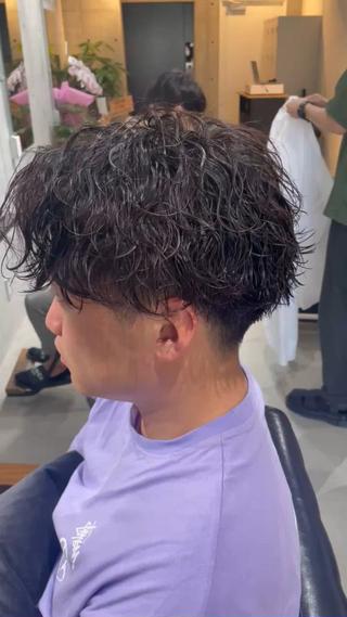 ショート パーマ メンズ 心斎橋メンズパーマ/ シャドウ/山下拓実のヘアスタイル