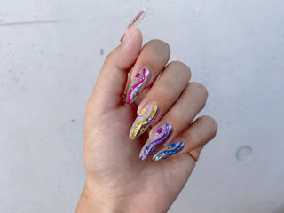 ミラーネイル×3Dカラフルアートᵕ̈* 
