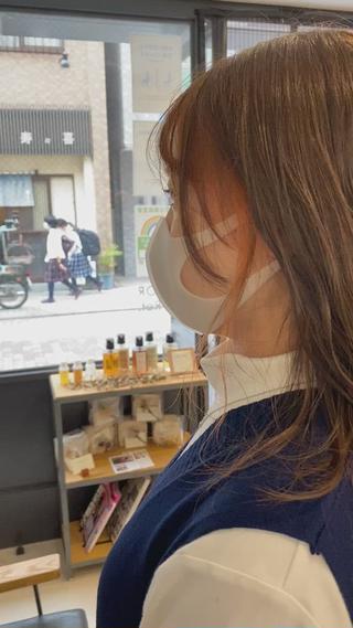 オレンジイヤリングカラー
前髪にもほんのり。 