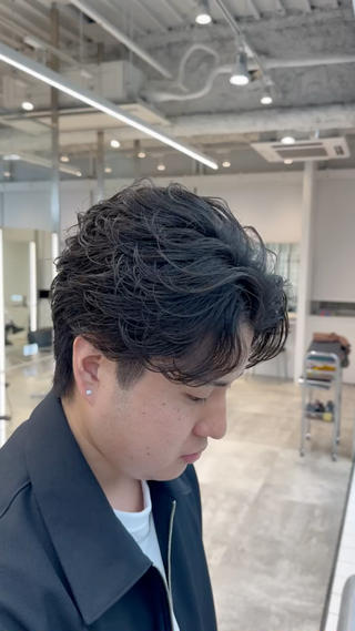 パーマ メンズ 松田 優斗のヘアスタイル
