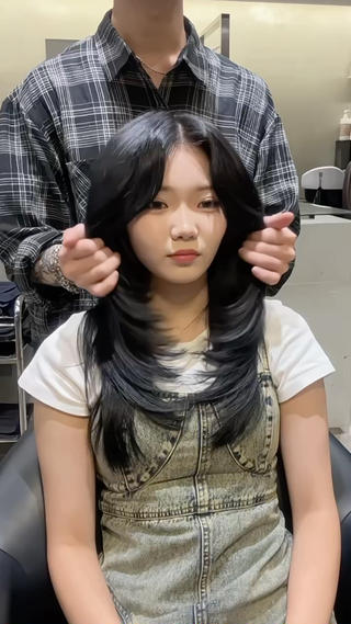 韓国で流行っているレイヤーカットを再現しています。
日本のレイヤーカットとは切り方を変え、韓国好きの拘りを詰め込んでいます。 