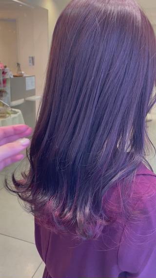 ＋全体も染めてます
ラベンダーピンクかわいい
前回ブリーチしたので今回はブリーチなし 