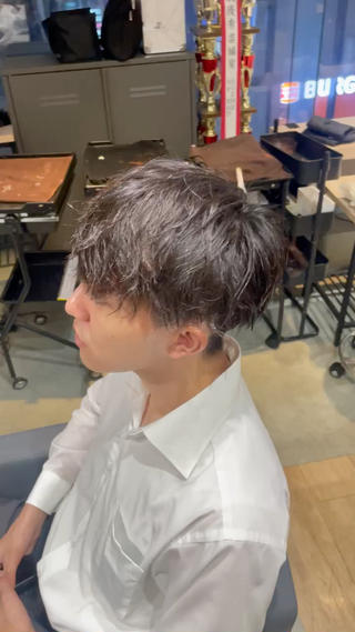 ショート 川副史晶/梅田/ メンズパーマのヘアスタイル