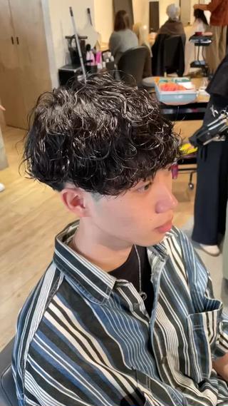 波巻きプードルパーマ 