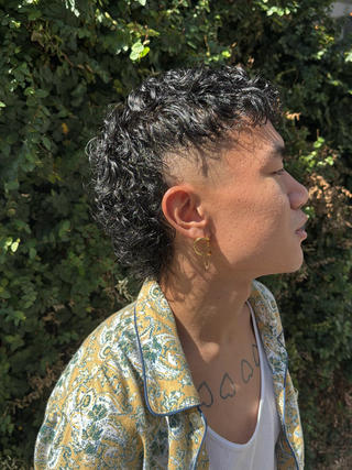 【マレットフェード×ツイストスパイラルパーマ】 