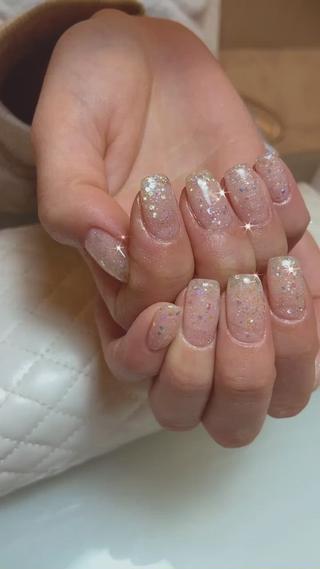 シアー系ラメワンカラー♪ 