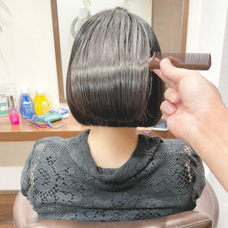 セミロング カラー ヘアアレンジ キッズ さわ きょうすけ/ ボブ髪質改善ショートのヘアスタイル