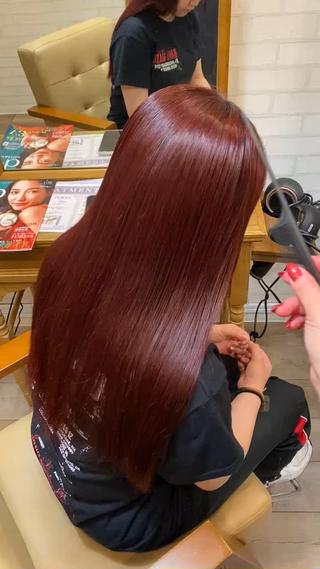 ブリーチなしレッドカラー 