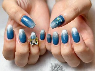 #夏ネイル
#マグネットネイル
#リボンネイル
#氷ネイル 