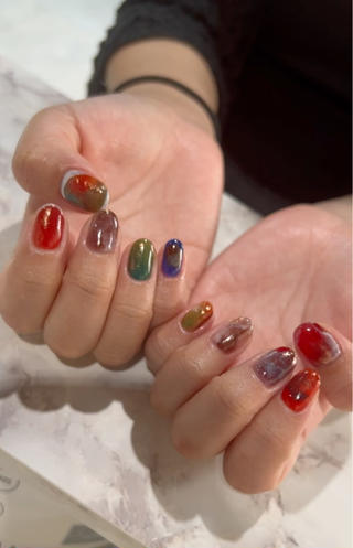 持ち込みデザインカラーニュアンスネイル‬ 