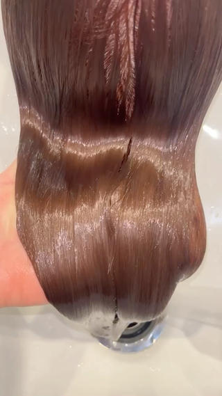 ブリーチ1回から可能ですつやつやオレンジベージュ 