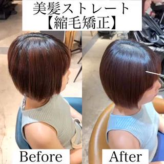 ショート カラー パーマ 艶髪/縮毛矯正 /髪質改善千田大地のヘアスタイル