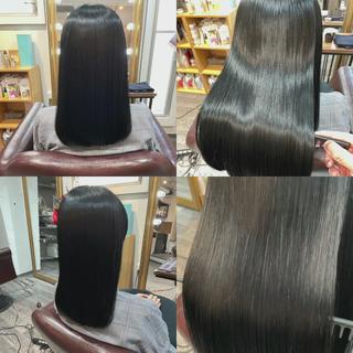 ロング 髪質改善縮毛矯正 撮影モデル@藤沢駅のヘアスタイル