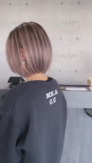 ショート カラー ヘアアレンジ SUZU/岡山/矯正 ブリーチ/レイヤーのヘアスタイル