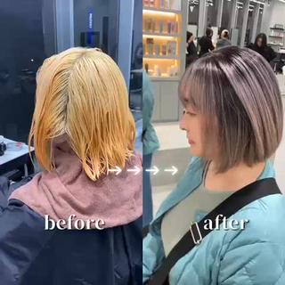 ショート カラー ウルフ🐺/ボブ ハイトーン🌈/増田のヘアスタイル