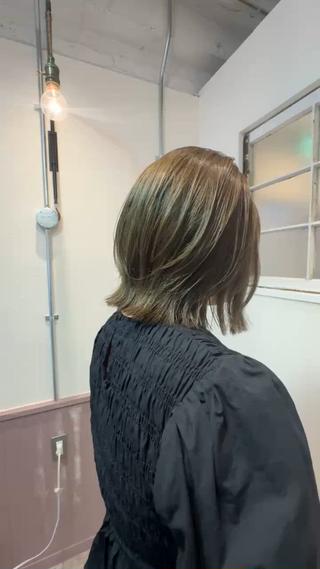ミディアム カラー 矢場町/ダブルカラー /レイヤー/アリサのヘアスタイル