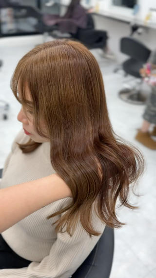 ミディアム カラー ヘアアレンジ 縮毛矯正🤍 盛れるボブ/ひかりのヘアスタイル