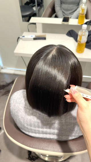 ショート カラー ヘアアレンジ 縮毛矯正🤍 盛れるボブ/ひかりのヘアスタイル