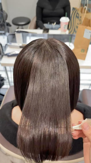 ショート カラー ヘアアレンジ 韓国ボブ🤍 縮毛矯正/ひかりのヘアスタイル