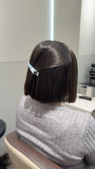 ショート カラー ヘアアレンジ 縮毛矯正🤍 盛れるボブ/ひかりのヘアスタイル