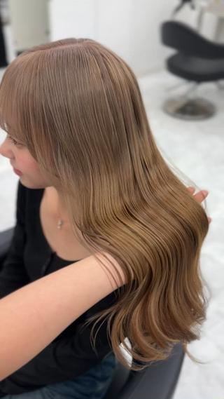 ロング カラー ヘアアレンジ 縮毛矯正🤍 韓国ヘア/ひかりのヘアスタイル