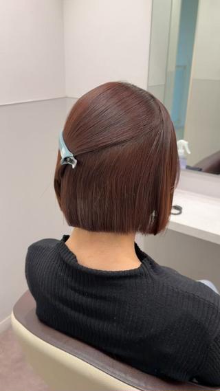 ショート カラー ヘアアレンジ 縮毛矯正🤍 盛れるボブ/ひかりのヘアスタイル