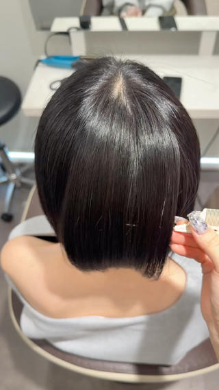 ショート カラー ヘアアレンジ 縮毛矯正🤍 盛れるボブ/ひかりのヘアスタイル