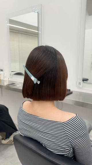 ショート カラー ヘアアレンジ 韓国ボブ🤍 縮毛矯正/ひかりのヘアスタイル