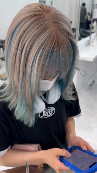 ミディアム カラー ダブルカラー 韓国ヘアKYONのヘアスタイル