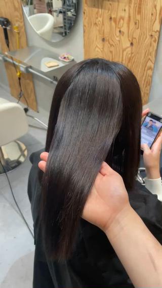 地毛風ストレート（縮毛矯正） 