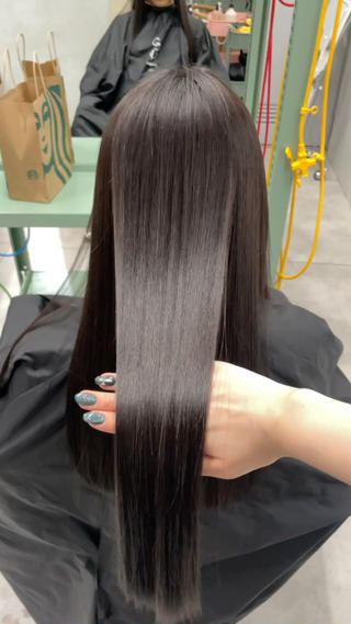 縮毛矯正＋ダークブラウンカラー 