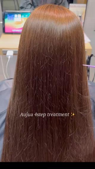 ロング 透明感|ストレート| クロスパーマ|はるかのヘアスタイル