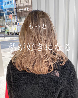 セミロング カラー 山崎俊輔/髪質改善 /バレイヤージュのヘアスタイル