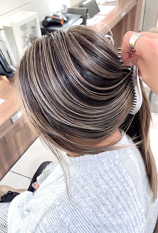 セミロング カラー 山崎俊輔/髪質改善 /バレイヤージュのヘアスタイル