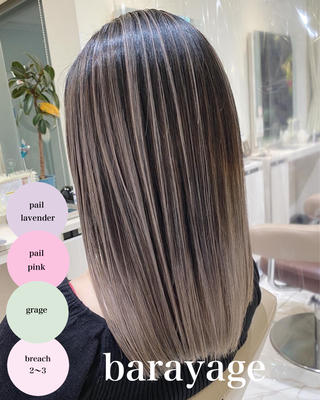 セミロング カラー 山崎俊輔/髪質改善 /バレイヤージュのヘアスタイル