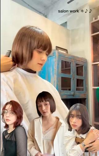 ショート カラー ショート/ボブ/ 心斎橋/宮脇美奈のヘアスタイル