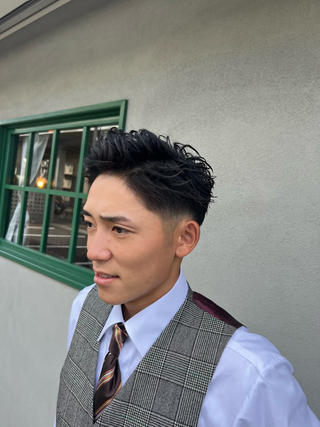 ショート メンズ SHION men's permのヘアスタイル