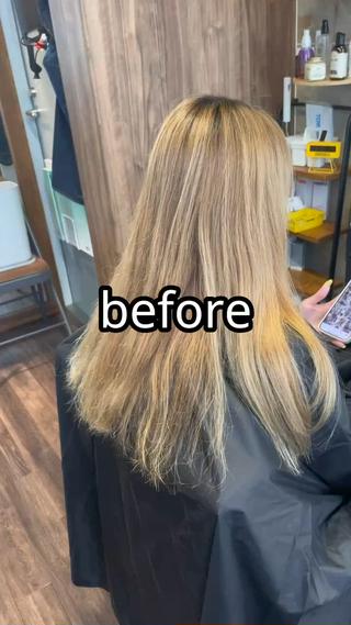 セミロング カラー Lull (シェアサロンReco VIProom)所属・Lull1人美容室 バレイヤージュのヘアスタイル